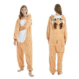 Family Matching Lions Flannel Cartoon One-piece Animals Pajamas
