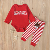 Kids Baby Girl Boy Spring Autumn Christmas Long-sleeved Pajamas 2 Pcs