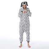 Family Matching Dalmatian Cartoon Animal One-piece Flannel Pajamas