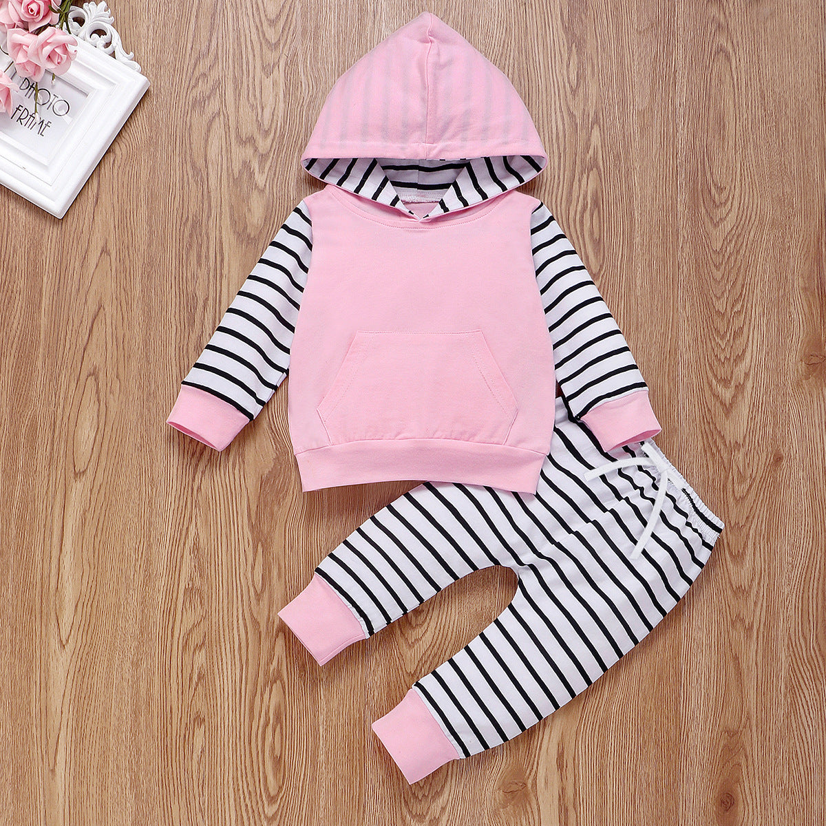 Baby Boys Girls Solid Color Striped Set 2 pcs Outfits