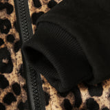 Kid Baby Girl Leopard Pattern Long Sleeve Zipper Jacket Baseball Coats