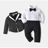 Baby Boy Gentleman Onesie Spring Climbing Suit 3 Pcs Sets