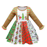 Kid Baby Girl Christmas Deplorable Green Fur Grinch Dress