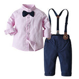 Baby Boy Bow Tie Long Sleeve Suspenders Set 2 Pcs suits