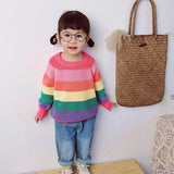 Kid Baby Girl Rainbow Cute Sweet Striped Sweater