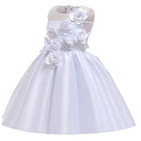 Baby Girl Satin Wedding Performance Net Gauze Princess Dresses