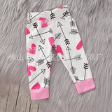 Baby Girl Valentine's Day Cotton Monogram Print 3 Pcs Sets