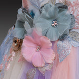 Kid Baby Girl Rainbow Pompous Flower Gauze Dresses