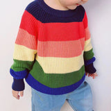 Kid Baby Girl Rainbow Cute Sweet Striped Sweater