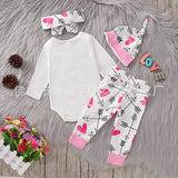 Baby Girl Valentine's Day Cotton Monogram Print 3 Pcs Sets