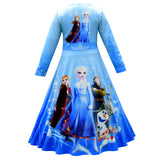 Kid Girl Digital Printed Elsa Long Dress