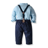 Baby Boy Bow Tie Long Sleeve Suspenders Set 2 Pcs suits