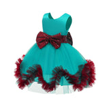 Kids Girl Backless Sequin Bow Tutu Mesh Princess Wedding Christmas Dresses