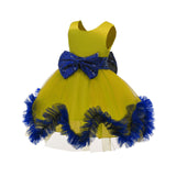 Kids Girl Backless Sequin Bow Tutu Mesh Princess Wedding Christmas Dresses