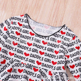 Baby Girl Printed Heart Letter Valentine's Day 2 Pcs Sets