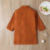 Autumn Khaki Kid Baby Girl Woolen Coats Solid Color Thickened Warm Jackets