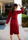 Family Matching Plaid Hip Parent-child Dress