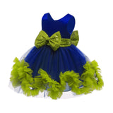 Kids Girl Backless Sequin Bow Tutu Mesh Princess Wedding Christmas Dresses