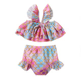 Kid Baby Girl Summer Printed Fashionable Beach Swimsuit Suits