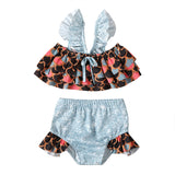 Kid Baby Girl Summer Printed Fashionable Beach Swimsuit Suits