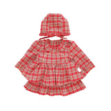 Baby Girl Lolita Dress Plaid Style Dress  2 Pcs