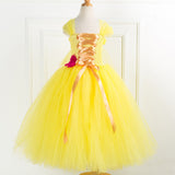 Kid Baby Girl Mesh Princess Fluffy Belle Beauty Cosplay Tutu Dress