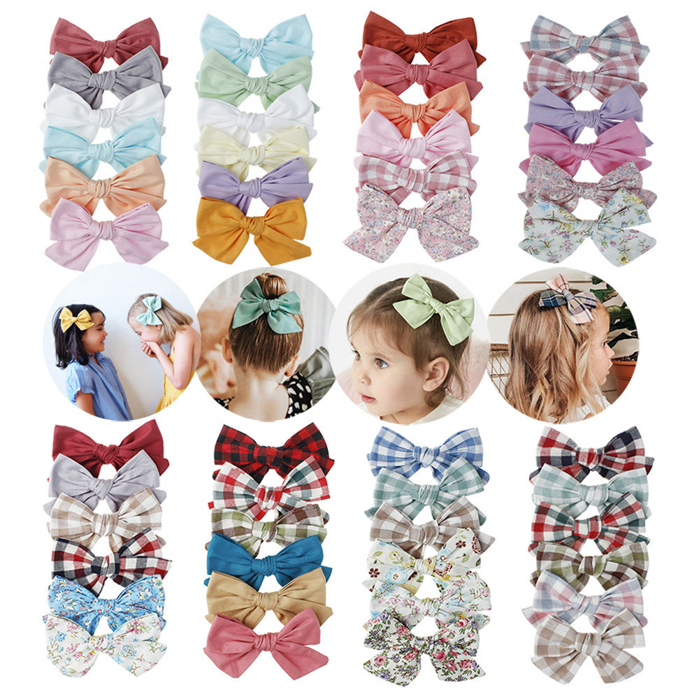 Baby Girl Cute Sequin Bow Crab Hair Clips Bezel Candy Hairpins Hair Accessories 6 Pcs