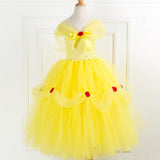 Kid Baby Girl Mesh Princess Fluffy Belle Beauty Cosplay Tutu Dress