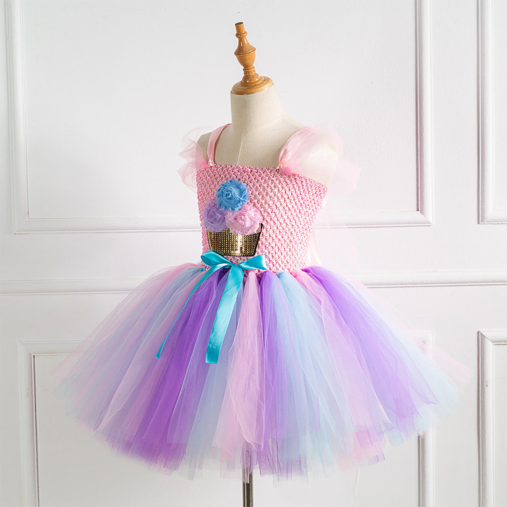 Kid Baby Girls Party Princess Flower Sequin Tutu Dress