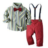 Striped Long-sleeved Suit Baby Boy 2 Pcs Set