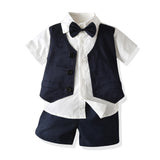 Kid Baby Boy Gentleman Suit False Shorts 2 Pcs Sets