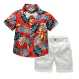 Kid Baby Boy Multi-color Beach Suit Summer Short-sleeved Floral Casual 2 Pcs Set