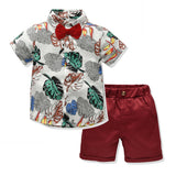 Kid Baby Boy Multi-color Beach Suit Summer Short-sleeved Floral Casual 2 Pcs Set