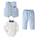 Kid Baby Boys Suit Spring Gentleman Long Sleeves Suits 2 Pcs Sets