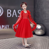 Kid Girl Princess Shawl Temperament Dress