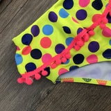 Kid Baby Girl Colored Balls Bikini Slanted Shoulders Swimsuits