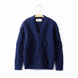 Kid Baby Boys Knit Sweater Solid Color Autumn Winter Cardigan