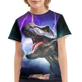 Kid Short 3D Star Cat And Dog Printed Nylon T-shirt