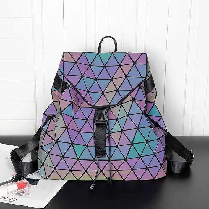 Kid Glow In Dark Backpacks Universal Magic Geometric Diamond Bags