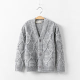 Kid Baby Boys Knit Sweater Solid Color Autumn Winter Cardigan