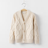 Kid Baby Boys Knit Sweater Solid Color Autumn Winter Cardigan