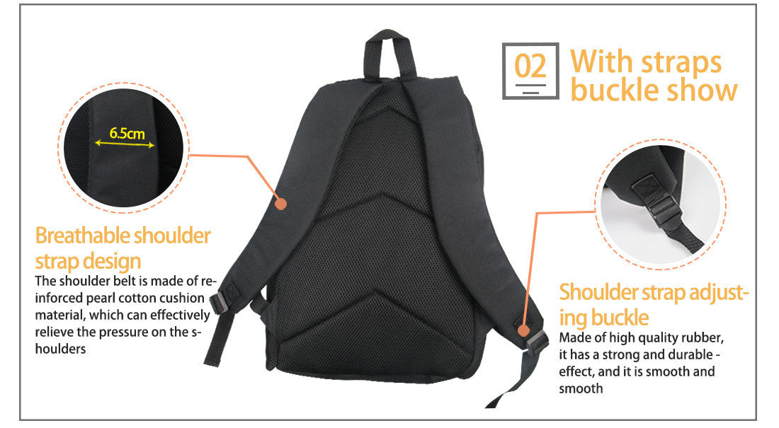 Student Backpack Lunch Bag Diagonal Large-capacity 3 Pcs Bags