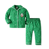 Christmas Green Pajamas Set Baby Boy Casual 2 Pcs Suits