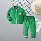 Christmas Green Pajamas Set Baby Boy Casual 2 Pcs Suits