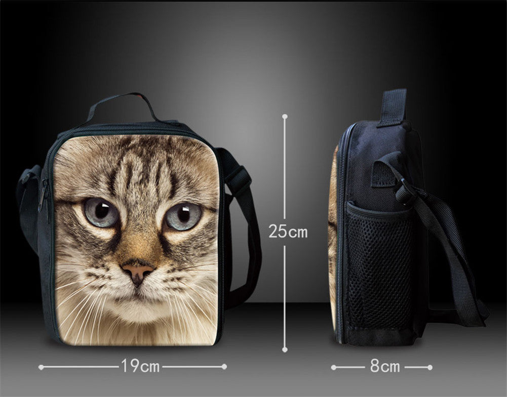 Student Backpack Lunch Bag Diagonal Large-capacity 3 Pcs Bags