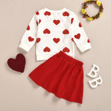 Kid Baby Girl Spot Valentine Suit Cotton Long Sleeve 2 Pcs Sets