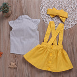 Kid Baby Girl Fashionable Short Sleeve Strap 2 Pcs Sets