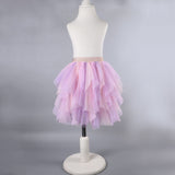 Kid Baby Girls Summer Princess Net Gauze Pompous Rainbow Tutu Skirts