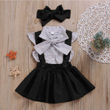 Kid Baby Girl Fashionable Short Sleeve Strap 2 Pcs Sets