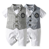 Baby Boy Onesie Gentleman Short Sleeve Climbing Suit Rompers